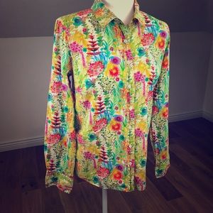 J Crew Multi Color Button Down Shirt Size 6